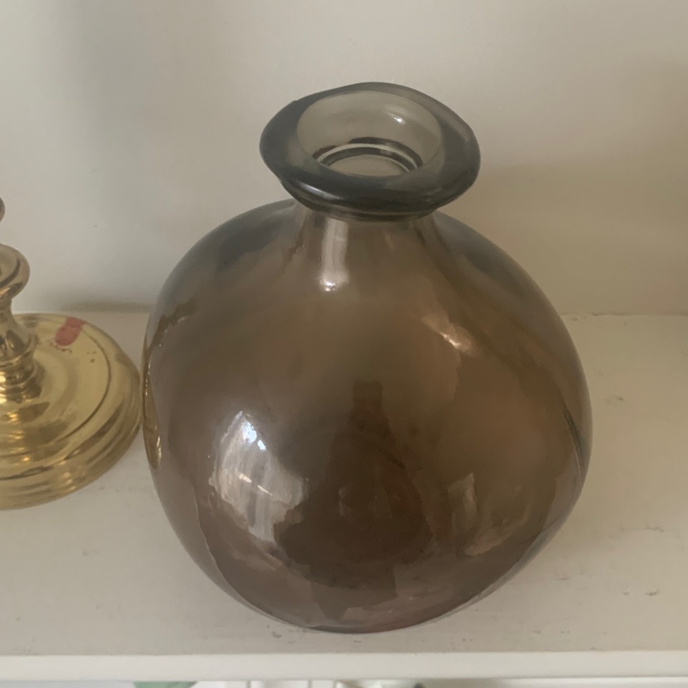 San Miguel bubble vase made from recycled glass potentially amber smoke vase